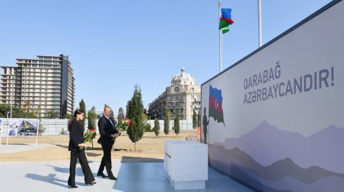 Prezident və birinci xanım Bakıdakı Zəfər parkında olub
