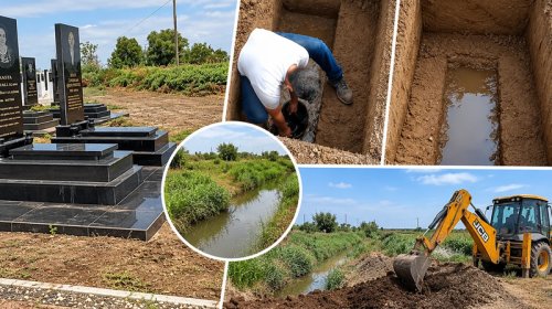 Ağcabədidə qəbiristanlığı niyə su basır? - FOTO/VİDEO