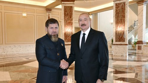 İlham Əliyev Ramzan Kadırovu qəbul etdi - FOTO