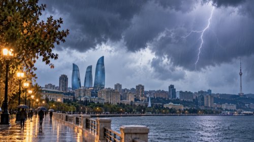 Bakıda yağış yağacaq, şimşək çaxacaq