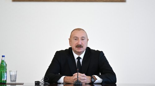 İlham Əliyev VII Ümumdünya Mədəniyyətlərarası Dialoq Forumunun açılışında çıxış edir