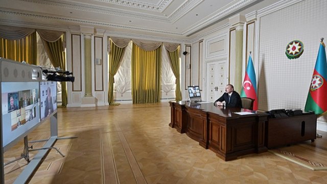 İlham Əliyev videokonfransa qatıldı (FOTO)