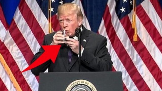 Donald Trampın su içərkən qeydə alınan görüntüsü şoka saldı: \