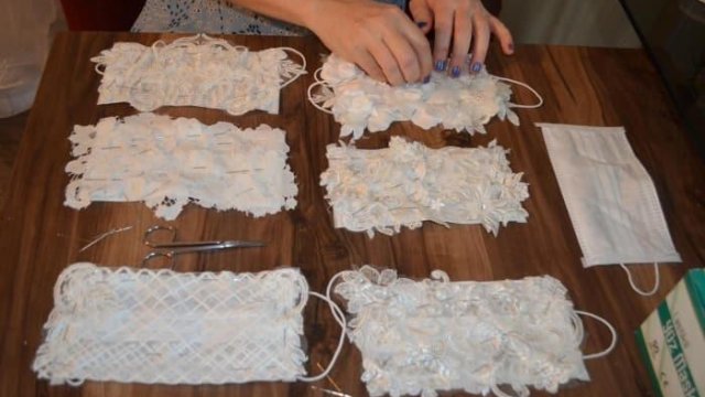 Pandemiyanın maskalı gəlinləri - FOTO