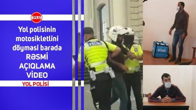 Yol polisi motosikletçini döyüb? - VİDEO