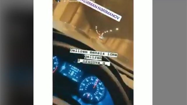 Sürət həddini aşıb, İnstaqramda video paylaşdı - Saxlanıldı