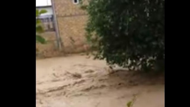 Şamaxıda kənd sel suları altında qaldı - VİDEO
