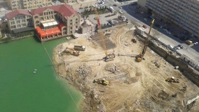 Yasamaldakı gölün ətrafında aparılan tikinti dayandırıldı - FOTO