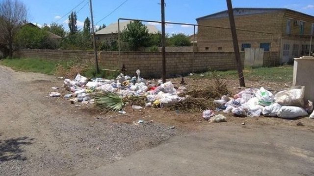 Azərbaycanda zibillər Mübariz İbrahimovun adını daşıyan küçəyə atılır - FOTO