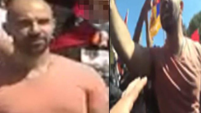 Los-Anceles polisi bayrağımızı tapdalayan ermənini axtarır - FOTO