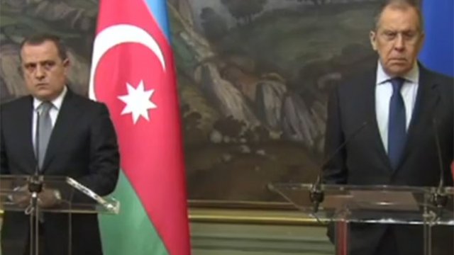 Bayramovla Lavrov mətbuat konfransı keçirir - Canlı yayım