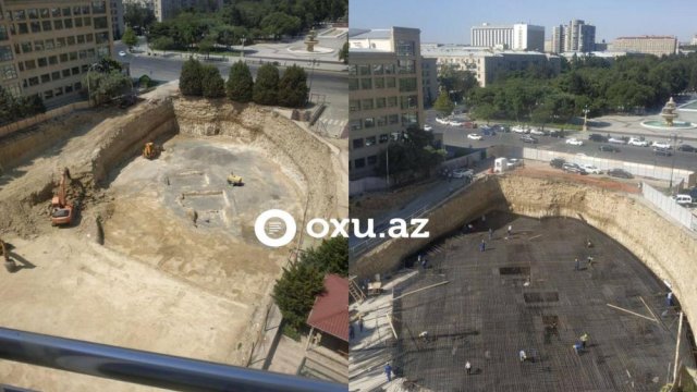 Bakıda Nazirlik binasının yanında ağaclar məhv edilib? - FOTO/VİDEO