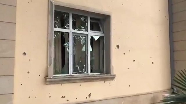 Tərtərdə vurulmuş məhkəmə binasının görüntüləri - FOTO/VİDEO