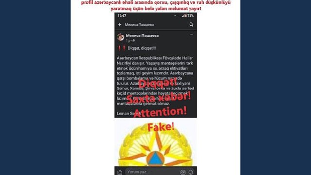 Ermənilər saxta xəbərləri yaymaqda davam edirlər - FOTO