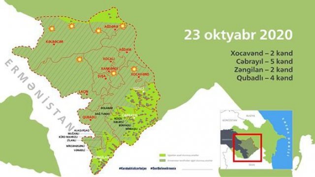 Azərbaycan ordusunun işğaldan azad etdiyi 154 məntəqə interaktiv xəritədə - VİDEO