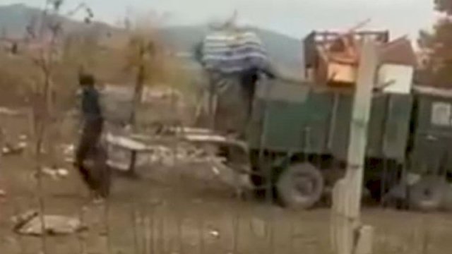 Sonuncu erməni ailəsi Ağdamdan belə yola salındı - VİDEO