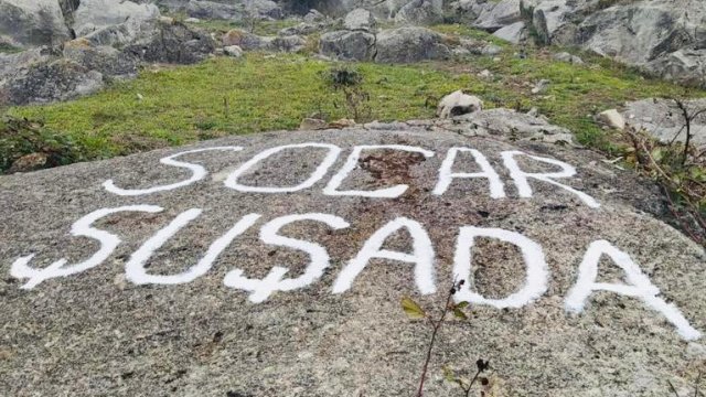 Qayalığa “SOCAR Şuşada” yazan döyüşçü - FOTO