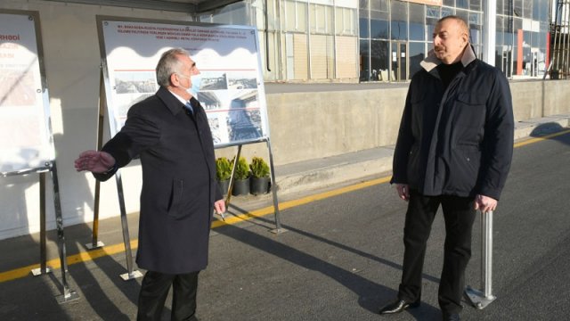 Prezident yeni yolun açılışında iştirak etdi - FOTOLAR