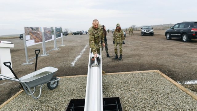 Füzuli-Şuşa yolu və Füzuli aeroportunun təməli qoyuldu - FOTOLAR
