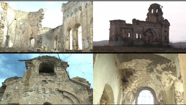 Ermənilər Xocavənddə rus kilsəsini də dağıdıb - VİDEO