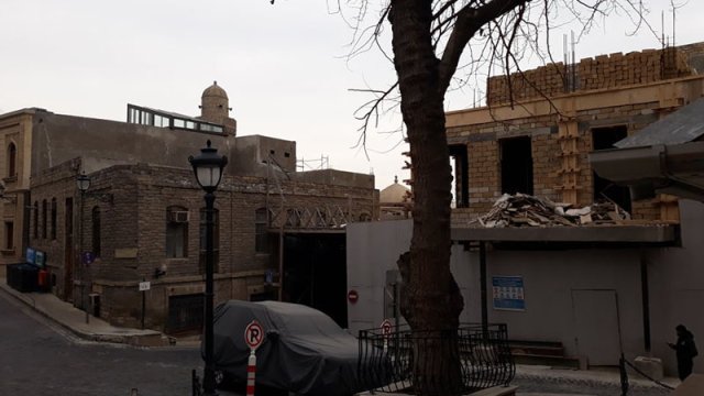 İçərişəhərdə yeni bina tikilir - FOTOLAR