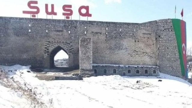 Şuşa qalasının girişi bərpa olundu - FOTO