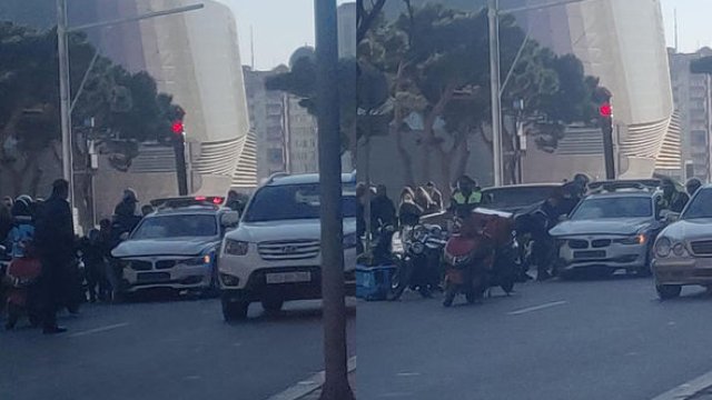 Bakıda polis qəza törətdi - FOTOLAR