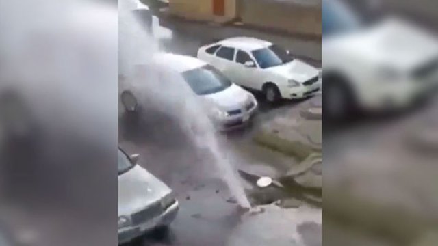 Bakıda qəza: küçələri su basdı - VİDEO