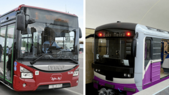 Bu tarixlərdə həftəsonları da avtobus və metro İŞLƏYƏCƏK