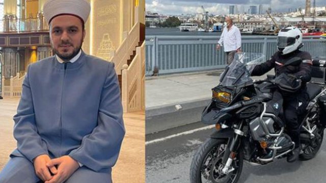 Motosikletli imam marağa səbəb oldu- FOTO