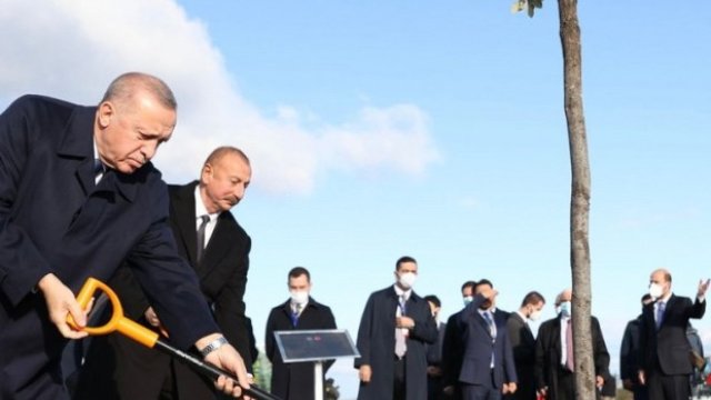 Prezidentlər Zəngilanda ağac əkdi - FOTOLAR