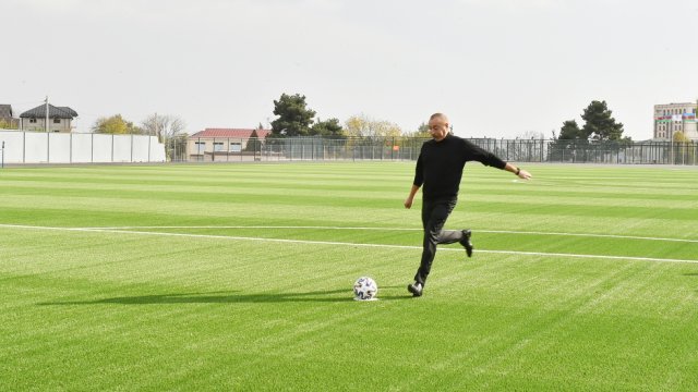 Prezident yeni stadionda qol vurdu - FOTO+VİDEO