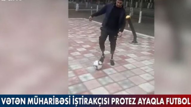 Vətən müharibəçi iştirakçısı protez ayaqla futbol oynadı – VİDEO