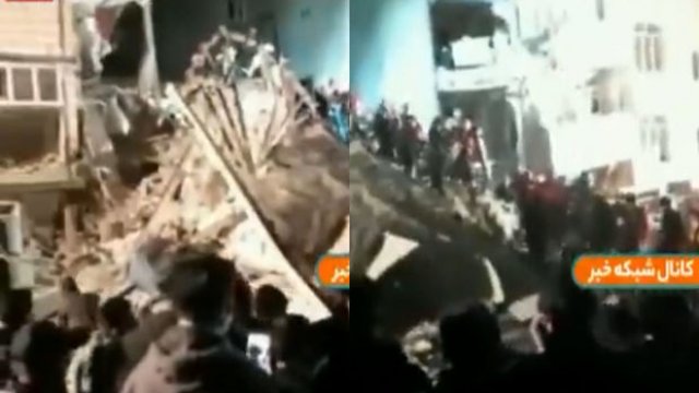 Təbrizdə yaşayış binası çöküb: Onlarla şəxs dağıntılar altında qalıb - VİDEO