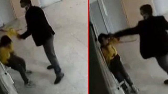 Müəllim şagirdi xəstəxanalıq etdi - VİDEO