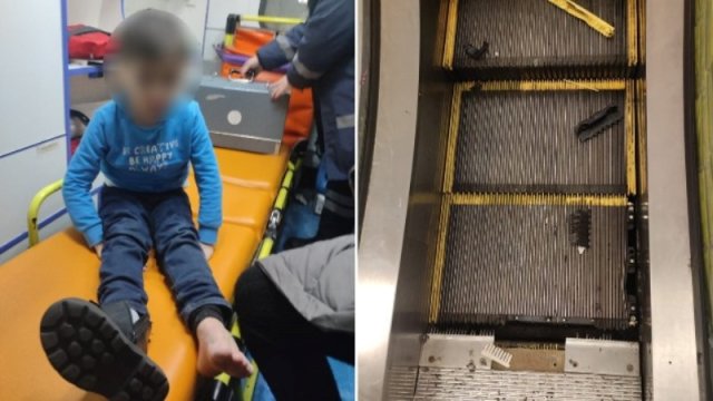 Bakıda azyaşlının ayağı eskalatorun arasında qaldı - VİDEO