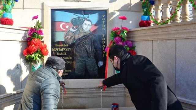 Ağstafada Vətən müharibəsi şəhidinin xatirə bulağının açılışı oldu - FOTOLAR