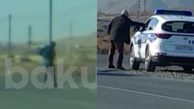 Yol polisinə “şirinlik” verib keçdilər ANBAAN GÖRÜNTÜLƏR