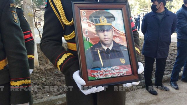 Kəlbəcərdə şəhid olan zabitin nəşi ailəsinə təhvil verildi - FOTOLAR