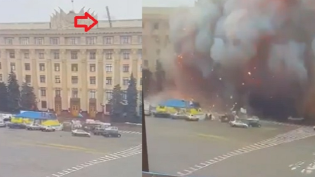 Xarkovun mərkəzi vuruldu - ANBAAN VİDEO