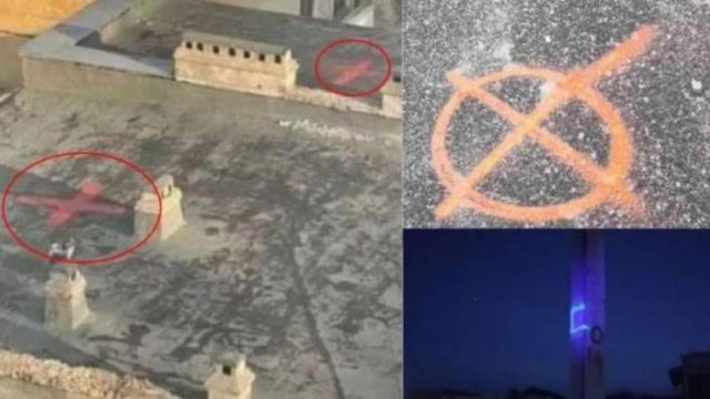 Rus cəsuslarından inanılmaz taktika: Ukraynada evlərin damlarında qırmızı xaç işarələri peyda oldu - FOTO