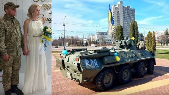 Qənimət rus BTR-ində gəlin aparan ukrayna əsgəri -xa0VİDEO