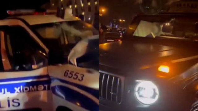 Bakıda PPX maşını “Gelandewagen” ilə toqquşdu - VİDEO
