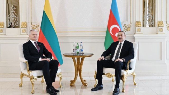 Azərbaycan və Litva prezidentləri mətbuata bəyanatlarla çıxış ediblər (FOTO/YENİLƏNİB)