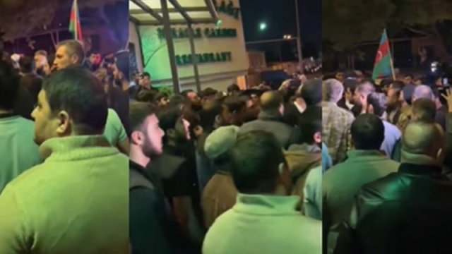 Keşlədə əhali ayağa qalxdı: Şəhidlər Xiyabanı yaxınlığında - VİDEO
