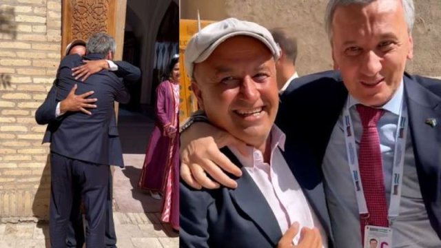 İlham Əliyevin mətbuat katibi Özbəkistanda əsgər yoldaşını tapdı - VİDEO