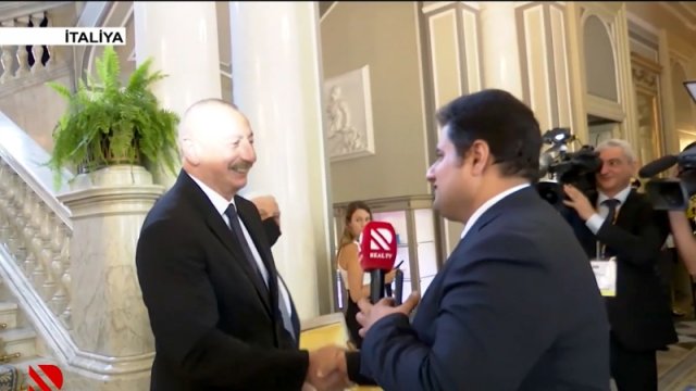 Prezidentin İtaliya səfərindən maraqlı anlar - VİDEO