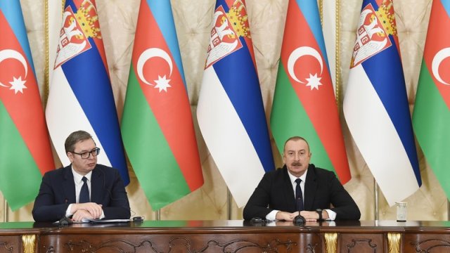 Azərbaycan və Serbiya prezidentləri mətbuata bəyanatlarla çıxış edib