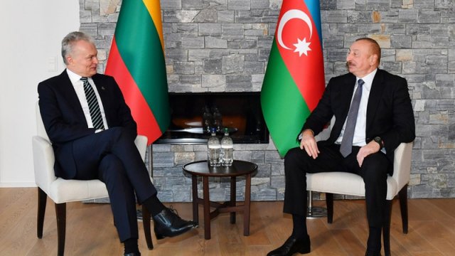 Azərbaycan və Litva prezidentləri Davosda görüşdü - FOTO
