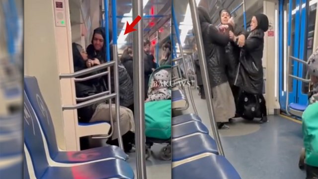 Bakı metrosunda qadınlar arasında dava